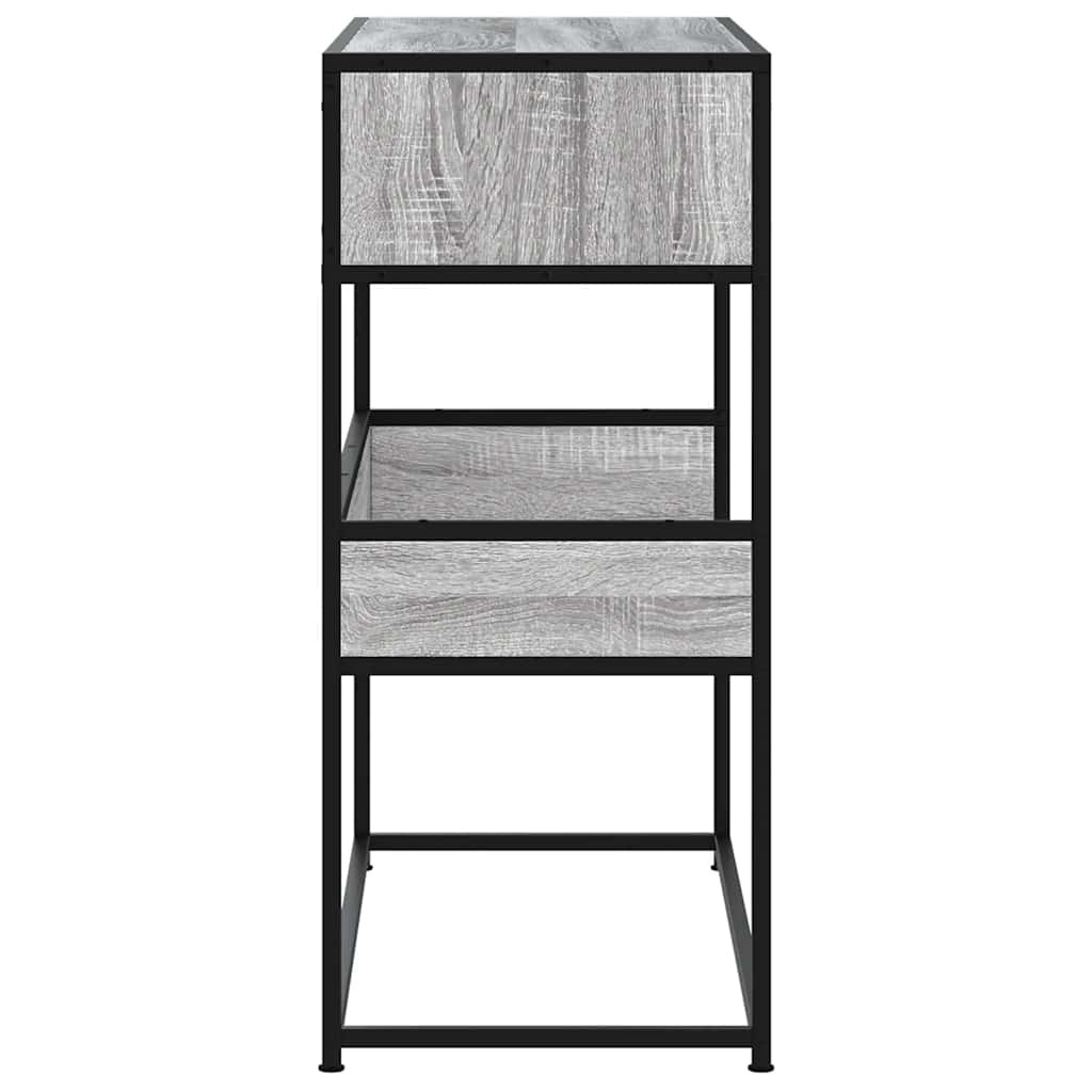 vidaXL Wandtafel 90x35x80 cm bewerkt hout grijs sonoma eikenkleurig