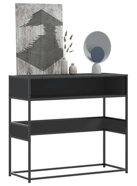 VidaXL Wandtafel 90x35x80 cm bewerkt hout zwart