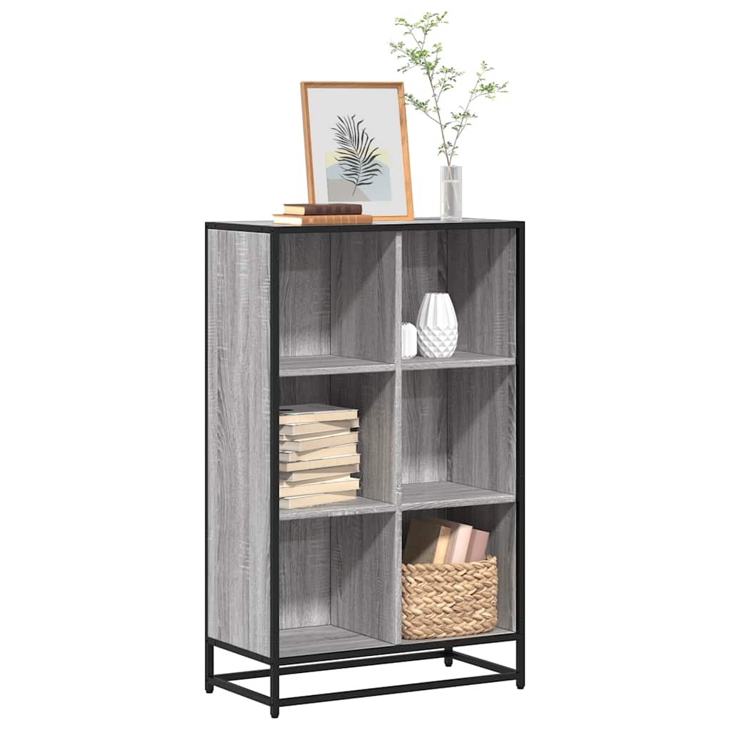 vidaXL Boekenkast 65,5x33x107,5cm bewerkt hout grijs sonoma eikenkleur