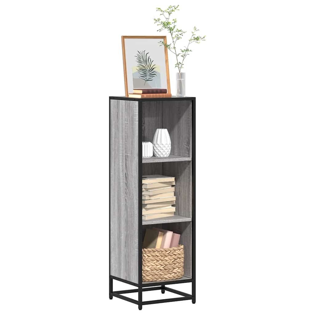 vidaXL Boekenkast 33,5x33x107,5 bewerkt hout grijs sonoma eikenkleur