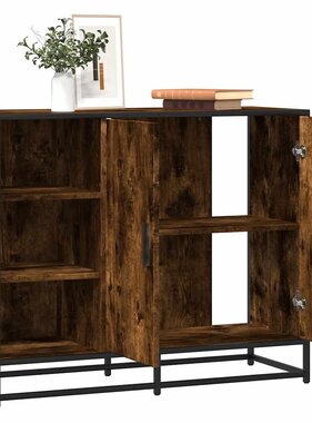 vidaXL Dressoir 92x35x76 cm bewerkt hout gerookt eikenkleurig