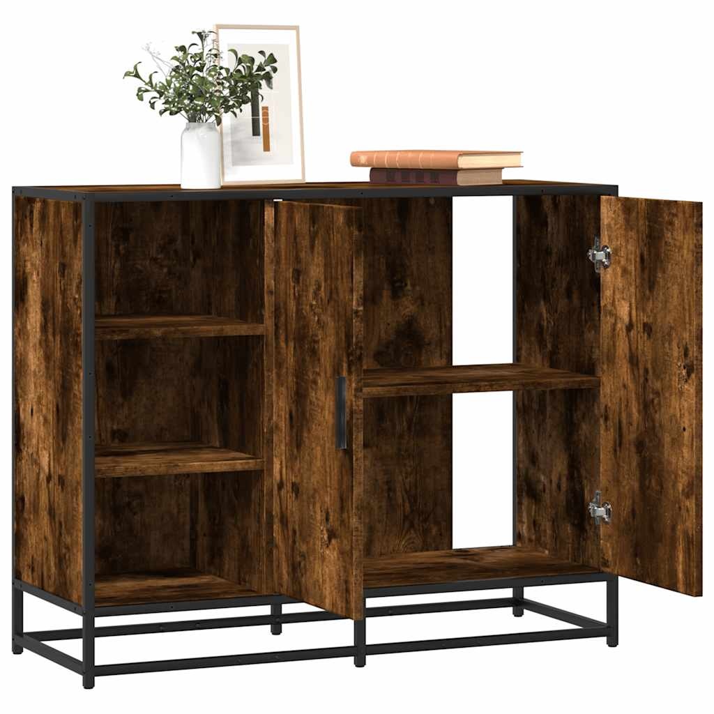 vidaXL Dressoir 92x35x76 cm bewerkt hout gerookt eikenkleurig