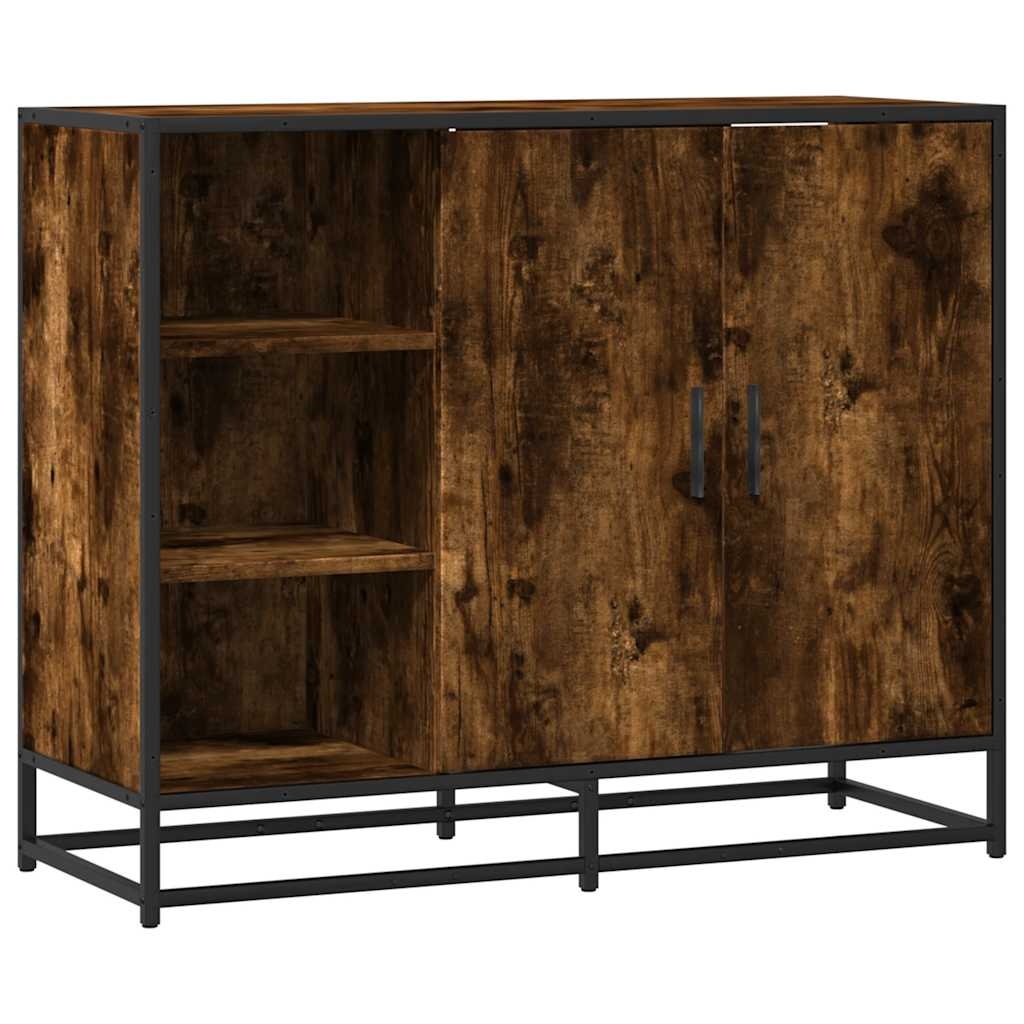 vidaXL Dressoir 92x35x76 cm bewerkt hout gerookt eikenkleurig