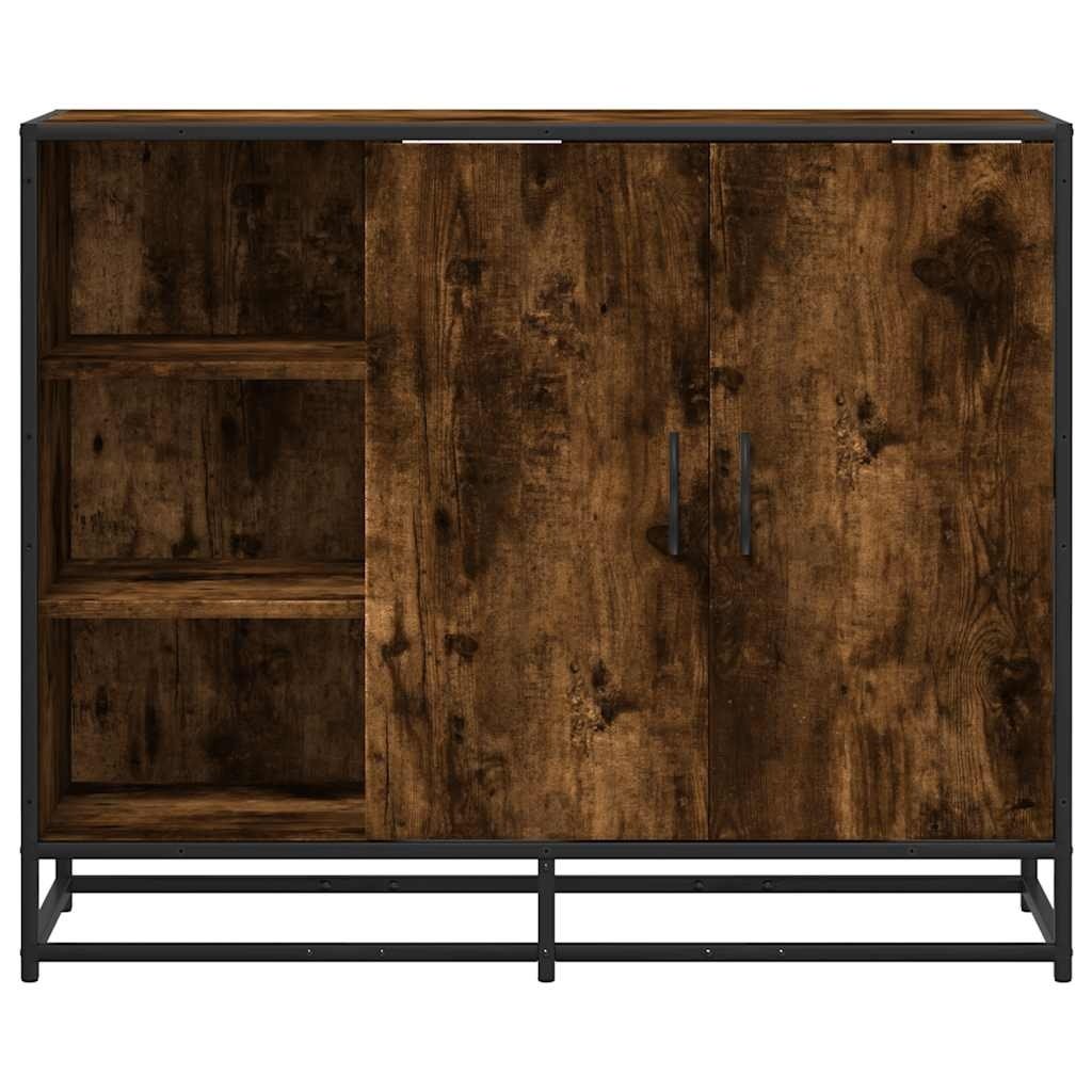 vidaXL Dressoir 92x35x76 cm bewerkt hout gerookt eikenkleurig
