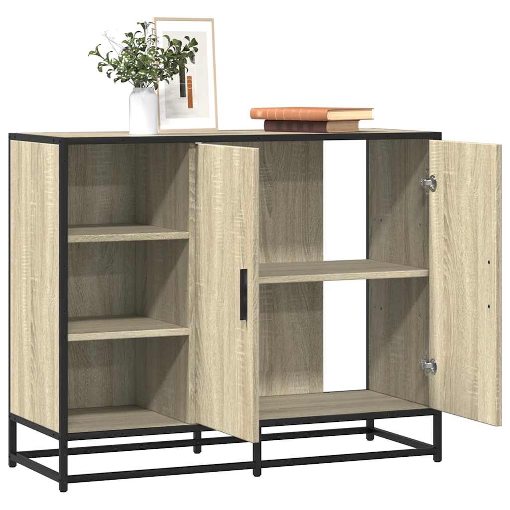 vidaXL Dressoir 92x35x76 cm bewerkt hout sonoma eikenkleurig
