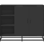 vidaXL Dressoir 92x35x76 cm bewerkt hout zwart