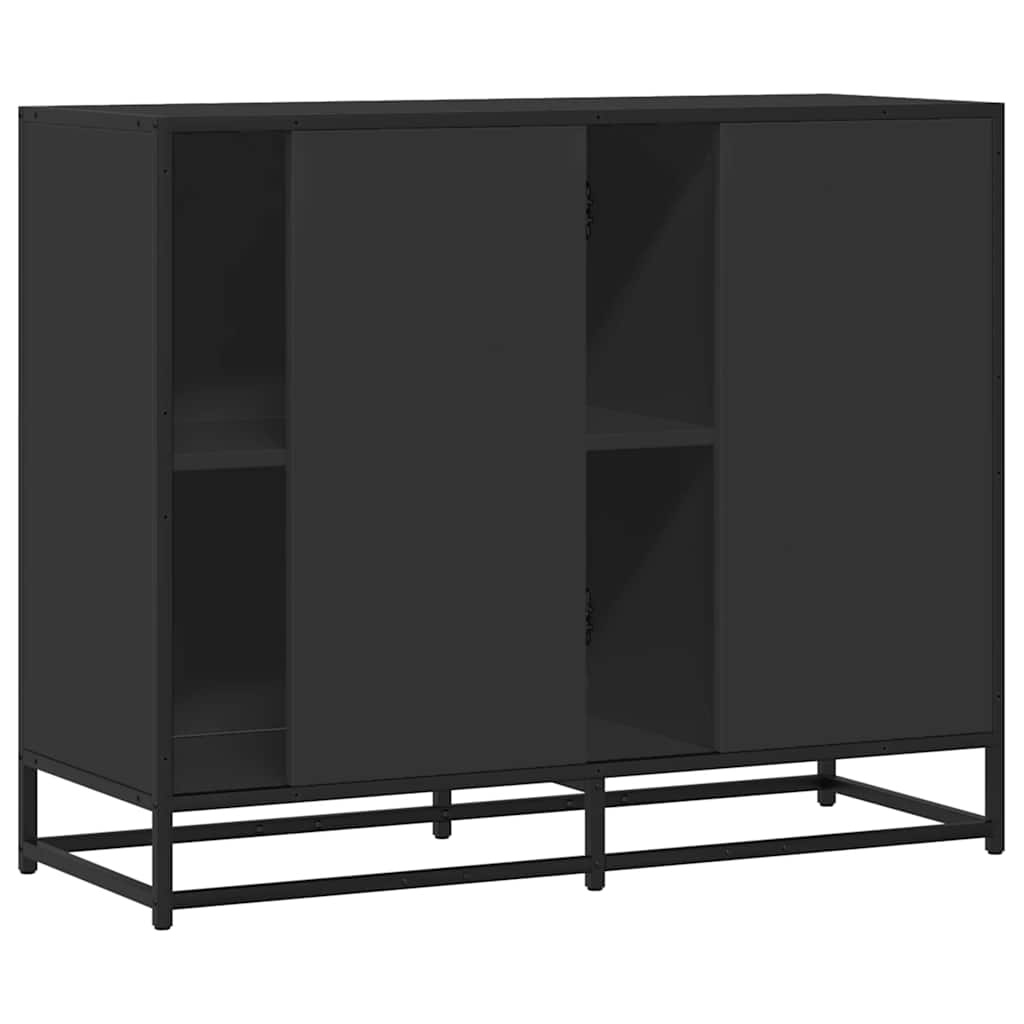 vidaXL Dressoir 92x35x76 cm bewerkt hout zwart