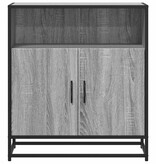 vidaXL Dressoir 68x35x76 cm bewerkt hout grijs sonoma eikenkleurig