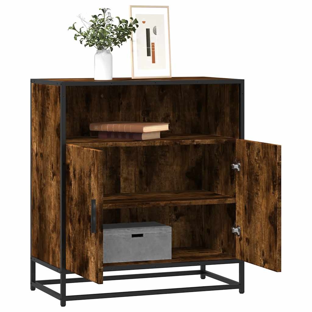 vidaXL Dressoir 68x35x76 cm bewerkt hout gerookt eikenkleurig