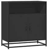 vidaXL Dressoir 68x35x76 cm bewerkt hout zwart
