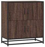 vidaXL Dressoir 68x35x76 cm bewerkt hout bruin eikenkleur