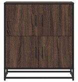 vidaXL Dressoir 68x35x76 cm bewerkt hout bruin eikenkleur