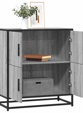 vidaXL Dressoir 68x35x76 cm bewerkt hout grijs sonoma eikenkleurig