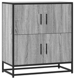 vidaXL Dressoir 68x35x76 cm bewerkt hout grijs sonoma eikenkleurig