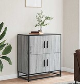 vidaXL Dressoir 68x35x76 cm bewerkt hout grijs sonoma eikenkleurig