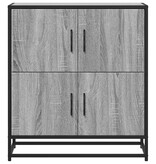 vidaXL Dressoir 68x35x76 cm bewerkt hout grijs sonoma eikenkleurig
