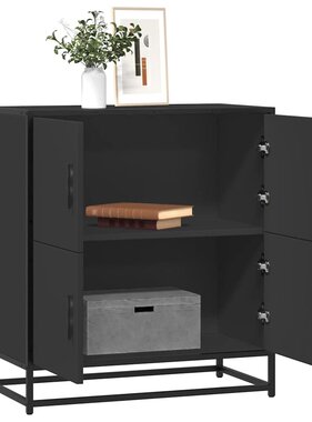 vidaXL Dressoir 68x35x76 cm bewerkt hout zwart