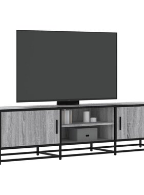 VidaXL Tv-meubel 160x35x41 cm bewerkt hout metaal grijs sonoma eiken