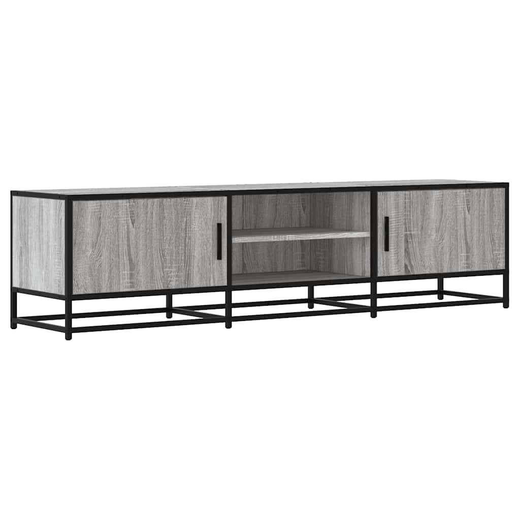 vidaXL Tv-meubel 160x35x41 cm bewerkt hout metaal grijs sonoma eiken