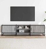 vidaXL Tv-meubel 160x35x41 cm bewerkt hout metaal grijs sonoma eiken