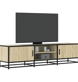 vidaXL Tv-meubel 160x35x41 cm bewerkt hout metaal sonoma eikenkleurig