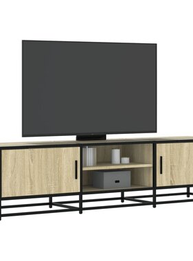 VidaXL Tv-meubel 160x35x41 cm bewerkt hout metaal sonoma eikenkleurig