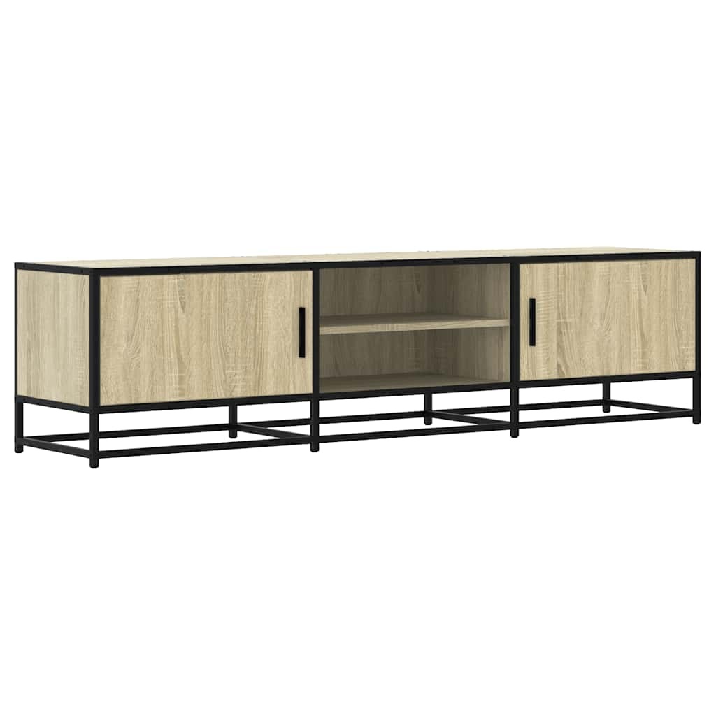 vidaXL Tv-meubel 160x35x41 cm bewerkt hout metaal sonoma eikenkleurig
