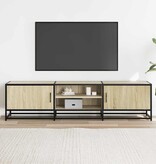 vidaXL Tv-meubel 160x35x41 cm bewerkt hout metaal sonoma eikenkleurig