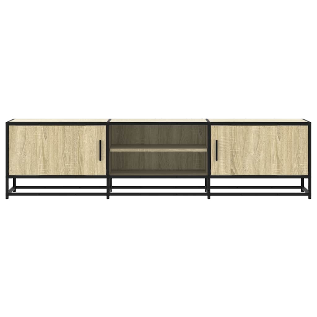 vidaXL Tv-meubel 160x35x41 cm bewerkt hout metaal sonoma eikenkleurig