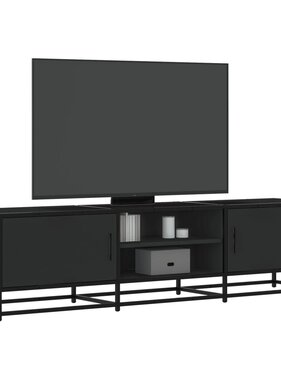 vidaXL Tv-meubel 160x35x41 cm bewerkt hout en metaal zwart