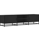 vidaXL Tv-meubel 160x35x41 cm bewerkt hout en metaal zwart