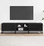 vidaXL Tv-meubel 160x35x41 cm bewerkt hout en metaal zwart