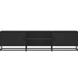 vidaXL Tv-meubel 160x35x41 cm bewerkt hout en metaal zwart
