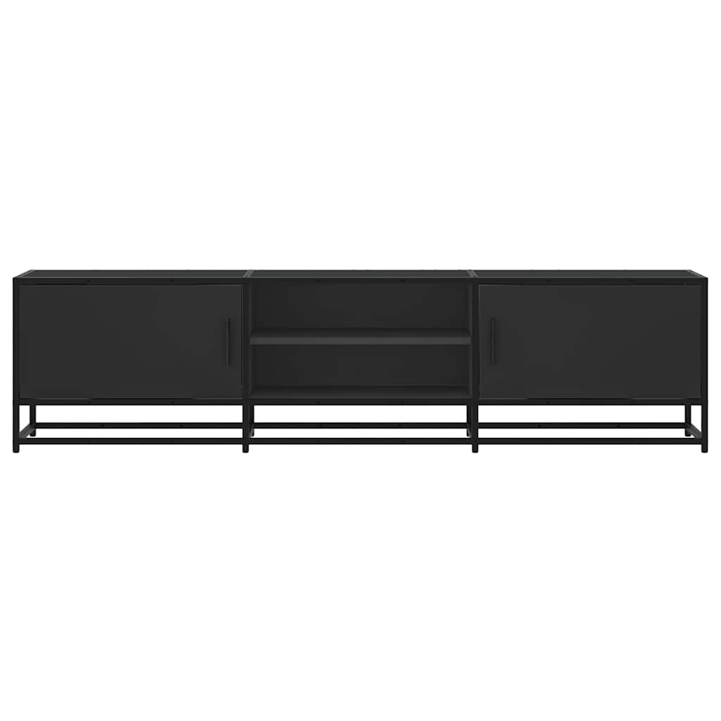vidaXL Tv-meubel 160x35x41 cm bewerkt hout en metaal zwart