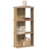 vidaXL Boekenkast 3-laags 60x30x120 cm bewerkt hout artisanaal eiken