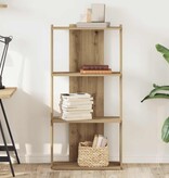 vidaXL Boekenkast 3-laags 60x30x120 cm bewerkt hout artisanaal eiken