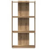 vidaXL Boekenkast 3-laags 60x30x120 cm bewerkt hout artisanaal eiken