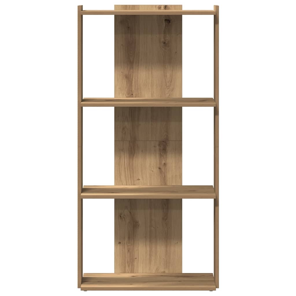 vidaXL Boekenkast 3-laags 60x30x120 cm bewerkt hout artisanaal eiken