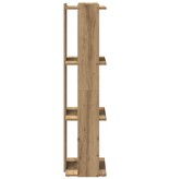 vidaXL Boekenkast 3-laags 60x30x120 cm bewerkt hout artisanaal eiken