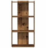 vidaXL Boekenkast 3-laags 60x30x120 cm bewerkt hout oud houtkleur