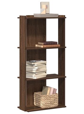 VidaXL Boekenkast 3-laags 60x30x120 cm bewerkt hout bruin eikenkleur