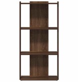vidaXL Boekenkast 3-laags 60x30x120 cm bewerkt hout bruin eikenkleur
