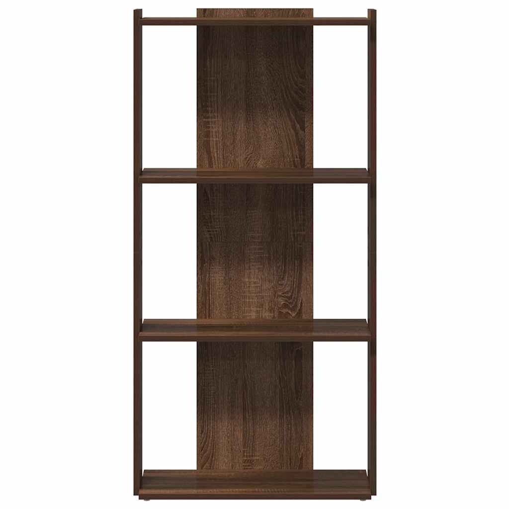 vidaXL Boekenkast 3-laags 60x30x120 cm bewerkt hout bruin eikenkleur