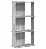 vidaXL Boekenkast 3-laags 60x30x120 cm bewerkt hout grijs sonoma eiken