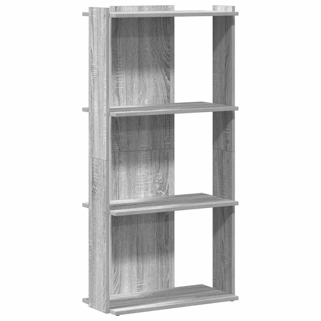 vidaXL Boekenkast 3-laags 60x30x120 cm bewerkt hout grijs sonoma eiken