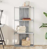 vidaXL Boekenkast 3-laags 60x30x120 cm bewerkt hout grijs sonoma eiken