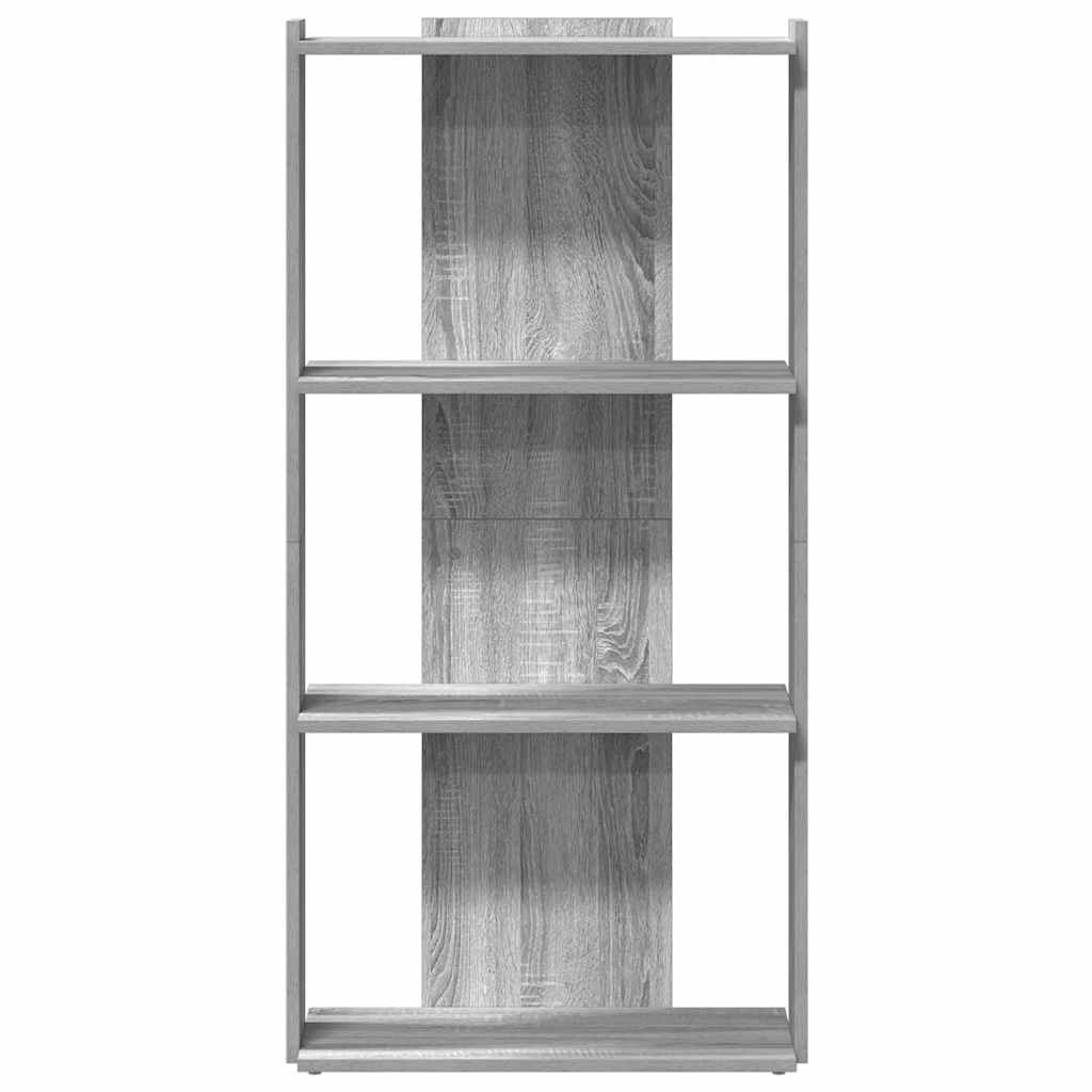 vidaXL Boekenkast 3-laags 60x30x120 cm bewerkt hout grijs sonoma eiken