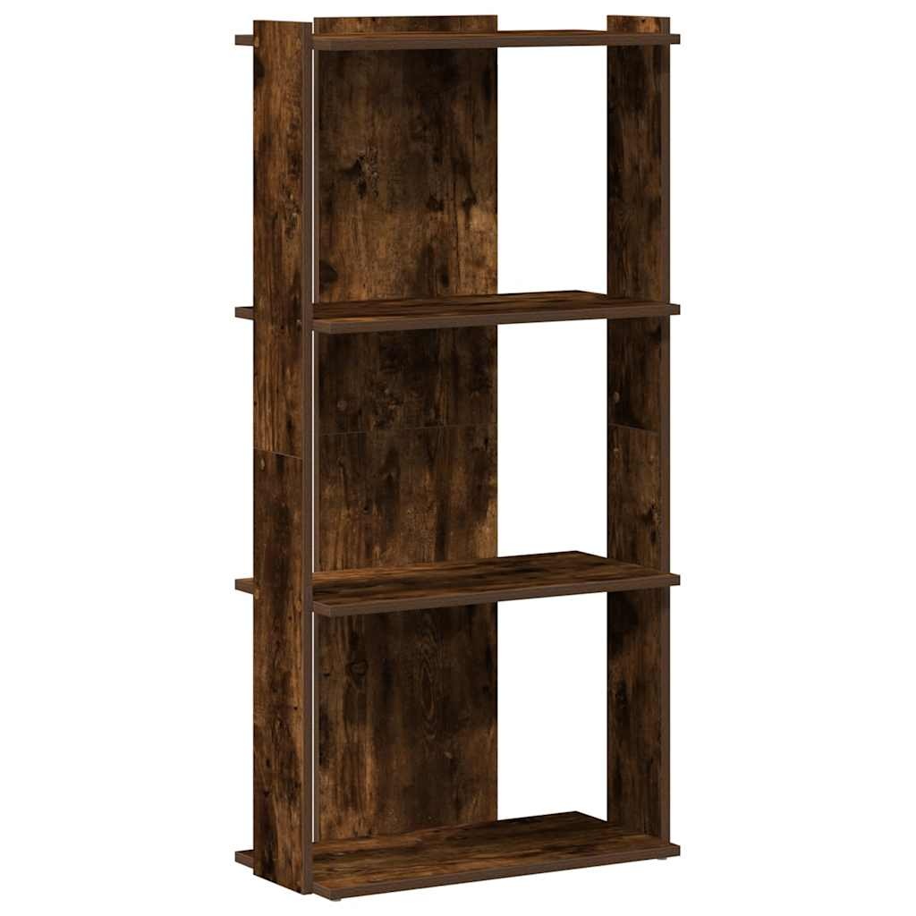VidaXL Boekenkast 3-laags 60x30x120 cm bewerkt hout gerookt eikenkleur