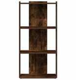 VidaXL Boekenkast 3-laags 60x30x120 cm bewerkt hout gerookt eikenkleur