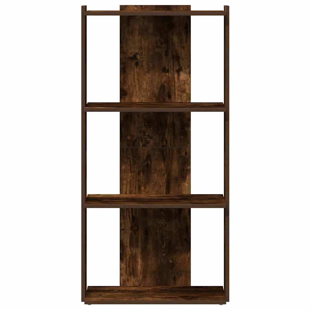 VidaXL Boekenkast 3-laags 60x30x120 cm bewerkt hout gerookt eikenkleur